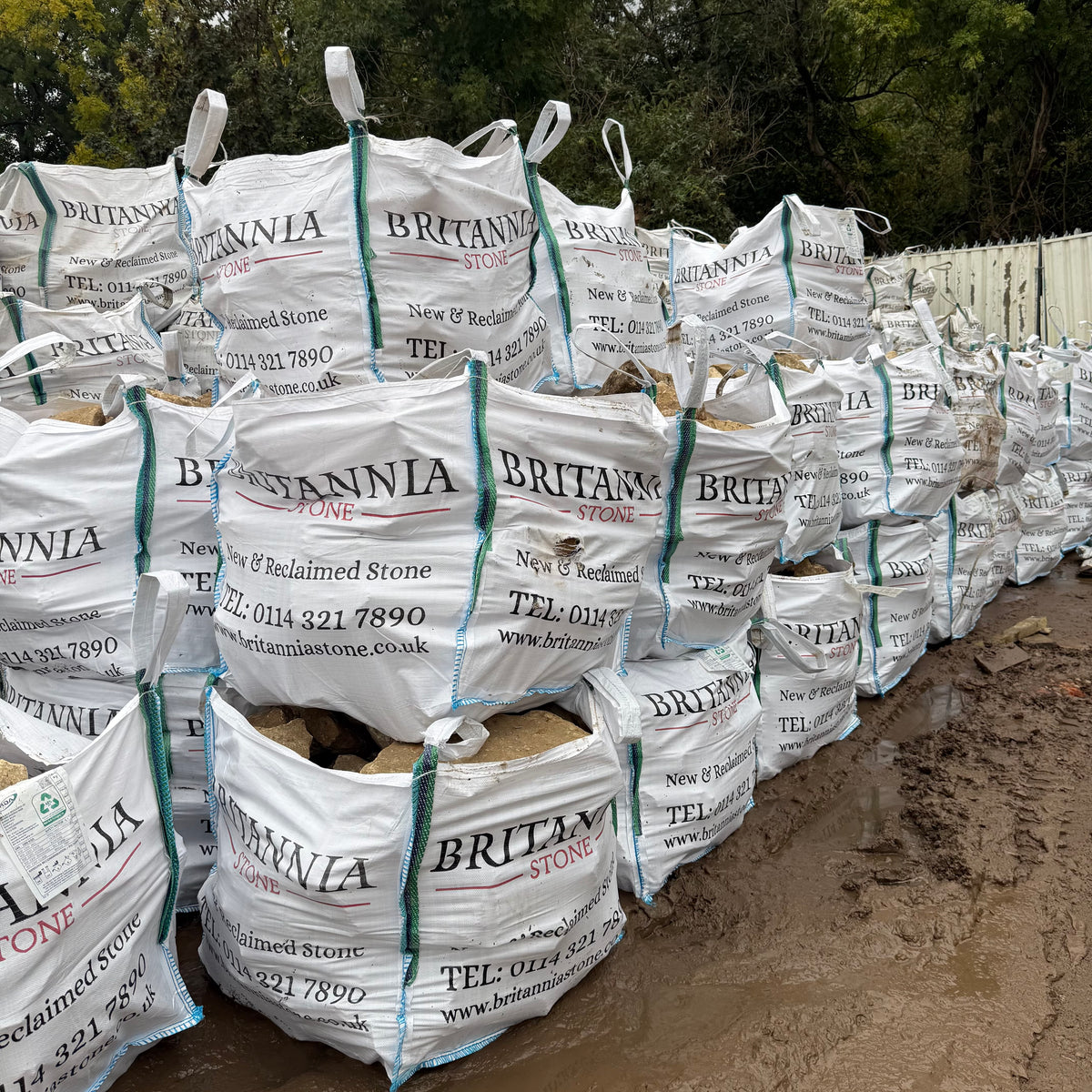Reclaimed Cream Limestone Walling Stone - Per Bag