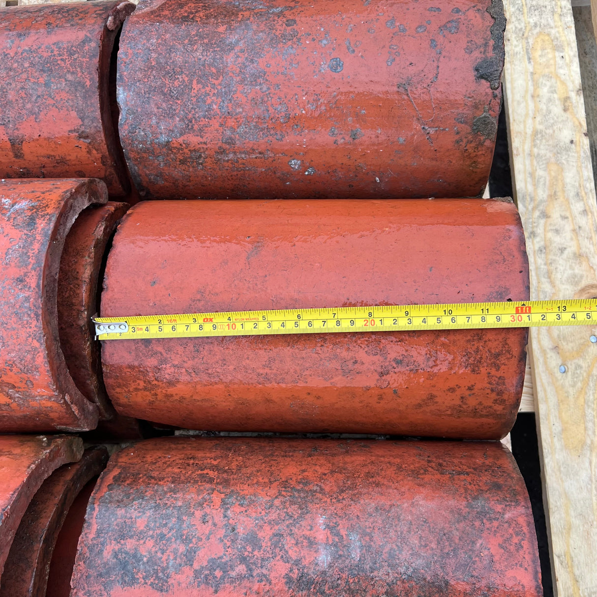 Reclaimed Red Half Moon Roof Ridge Tiles