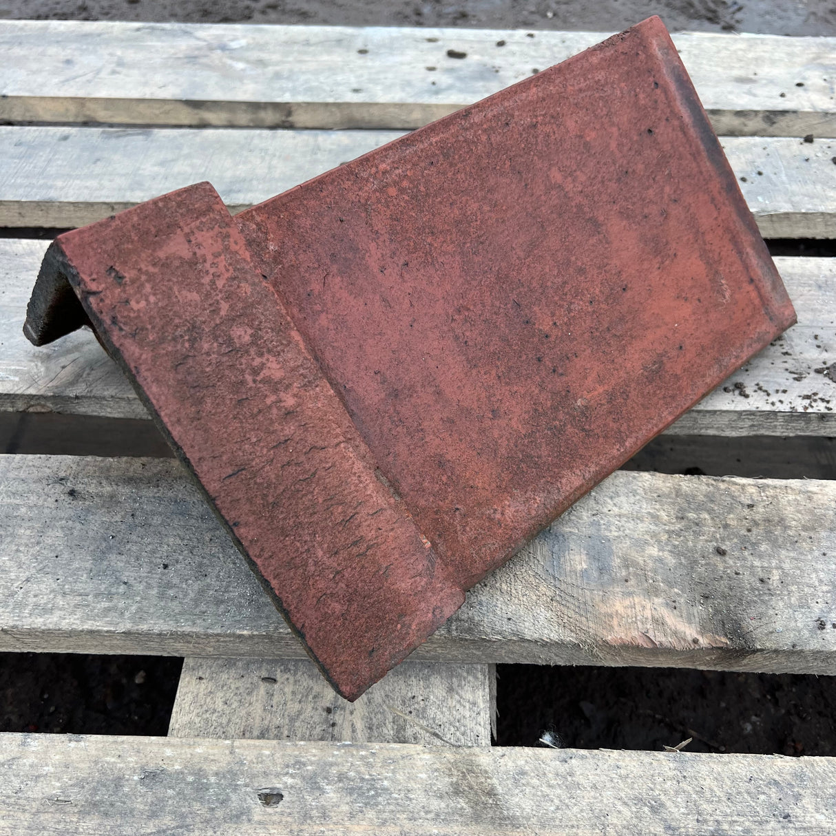 Reclaimed Red Triangle 12" Clay Roof Ridge Tile - 90 Degree