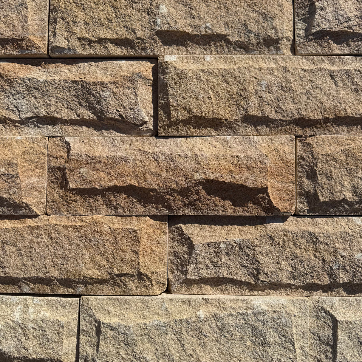 140mm Pitched Face Sandstone Building Stone - Per SQM