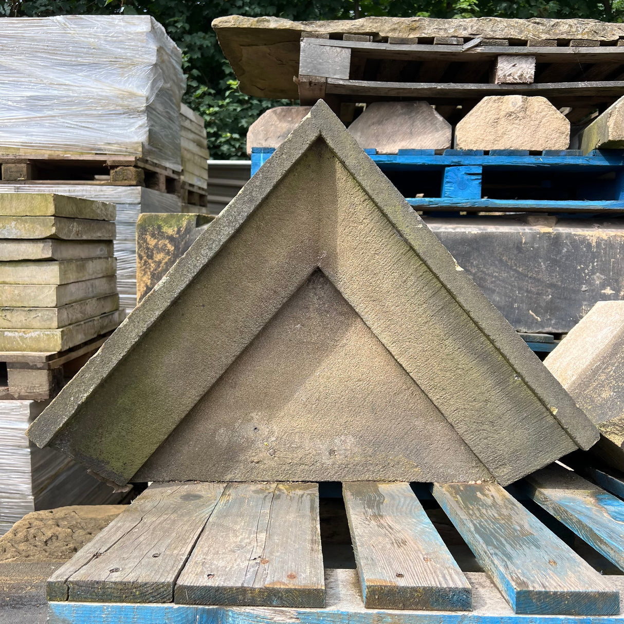 Reclaimed Natural Stone Water Table Triangle