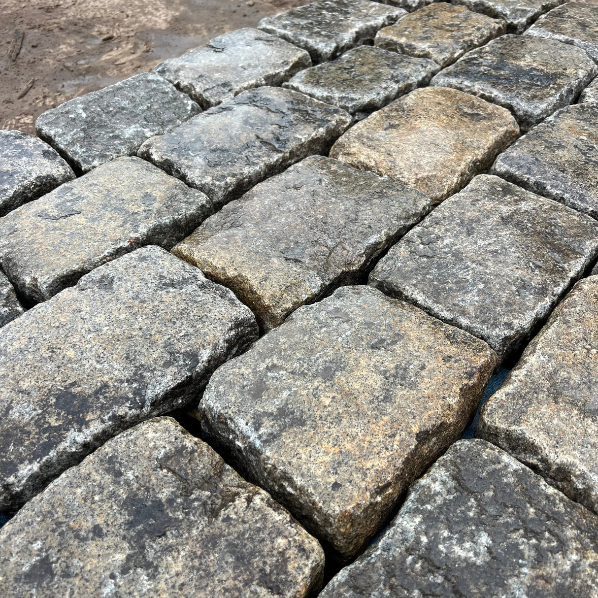 Reclaimed Mixed Granite Cobble Tops - Per SQM