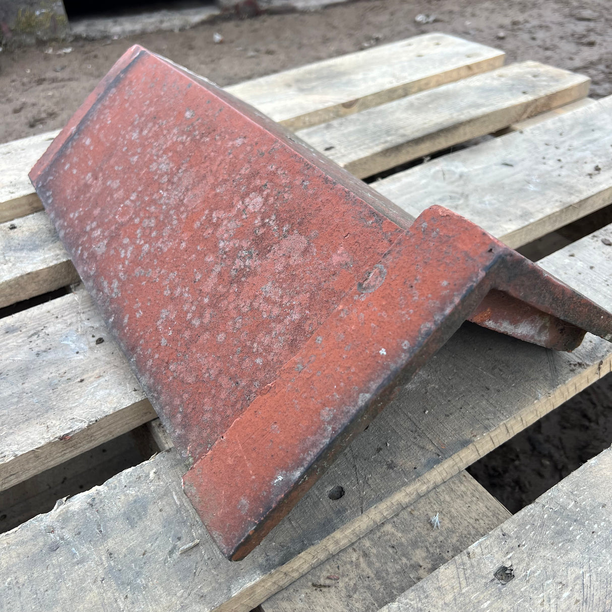 Reclaimed Red Clay Triangle Capped Roof Ridge Tile - 105 Degree