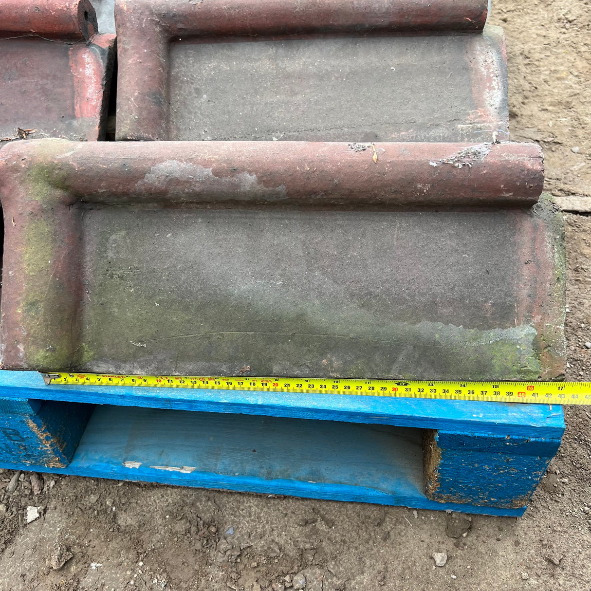 Reclaimed Red Roll Top Capped Ridge Tiles 105 Degree - Job Lot of 8