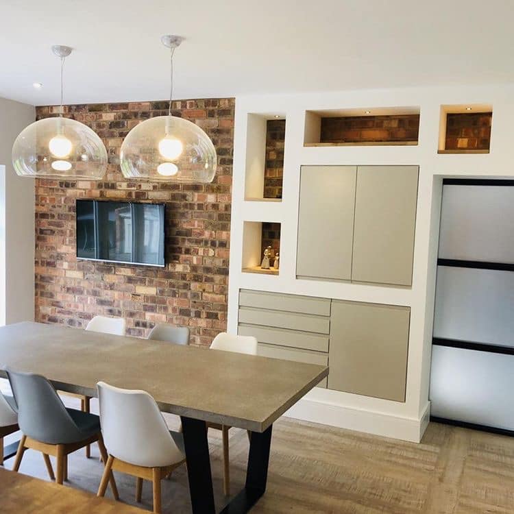 Brick Slip Kitchen Feature Wall in Glasgow