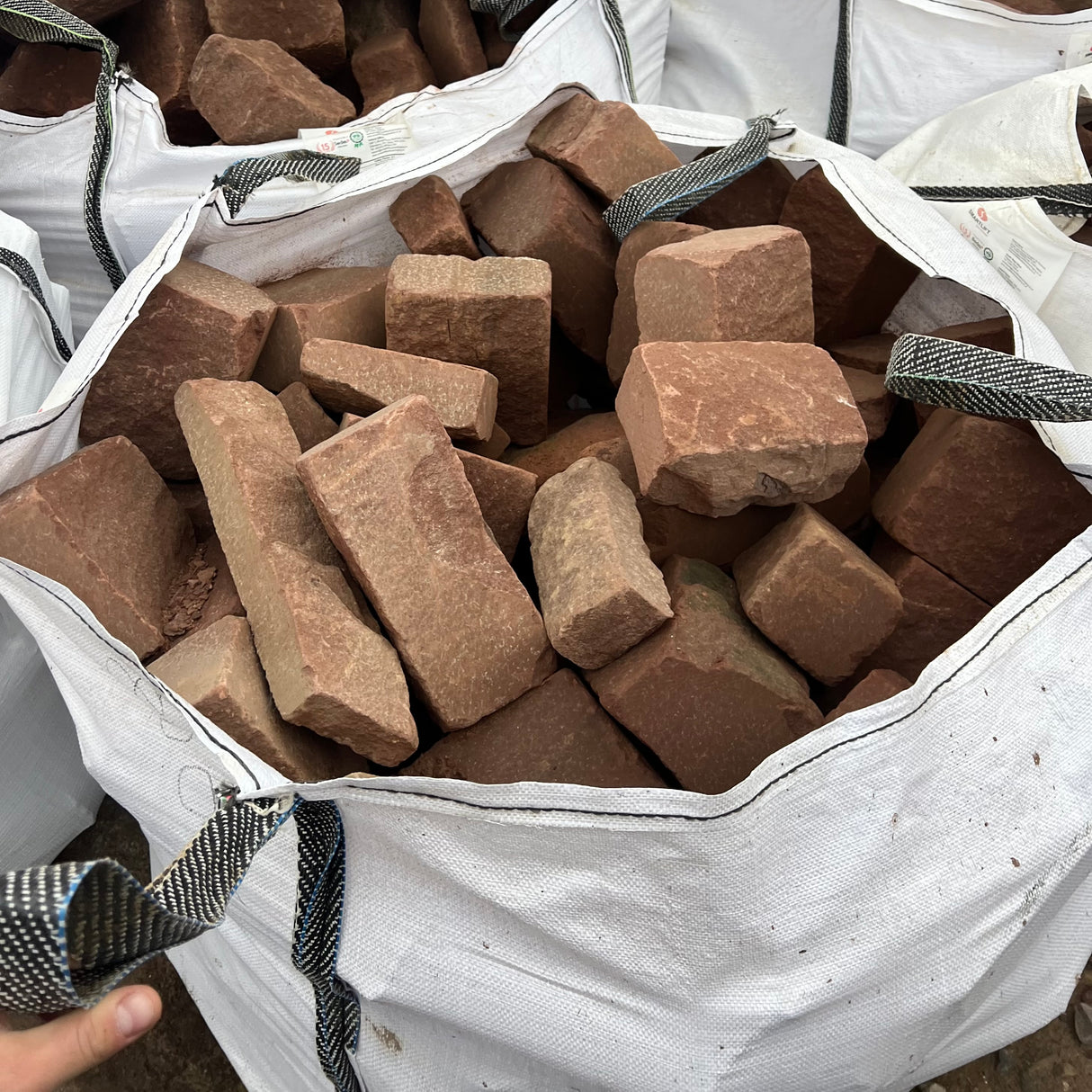 Tumbled Cheshire Red Sandstone Walling - Per Bag
