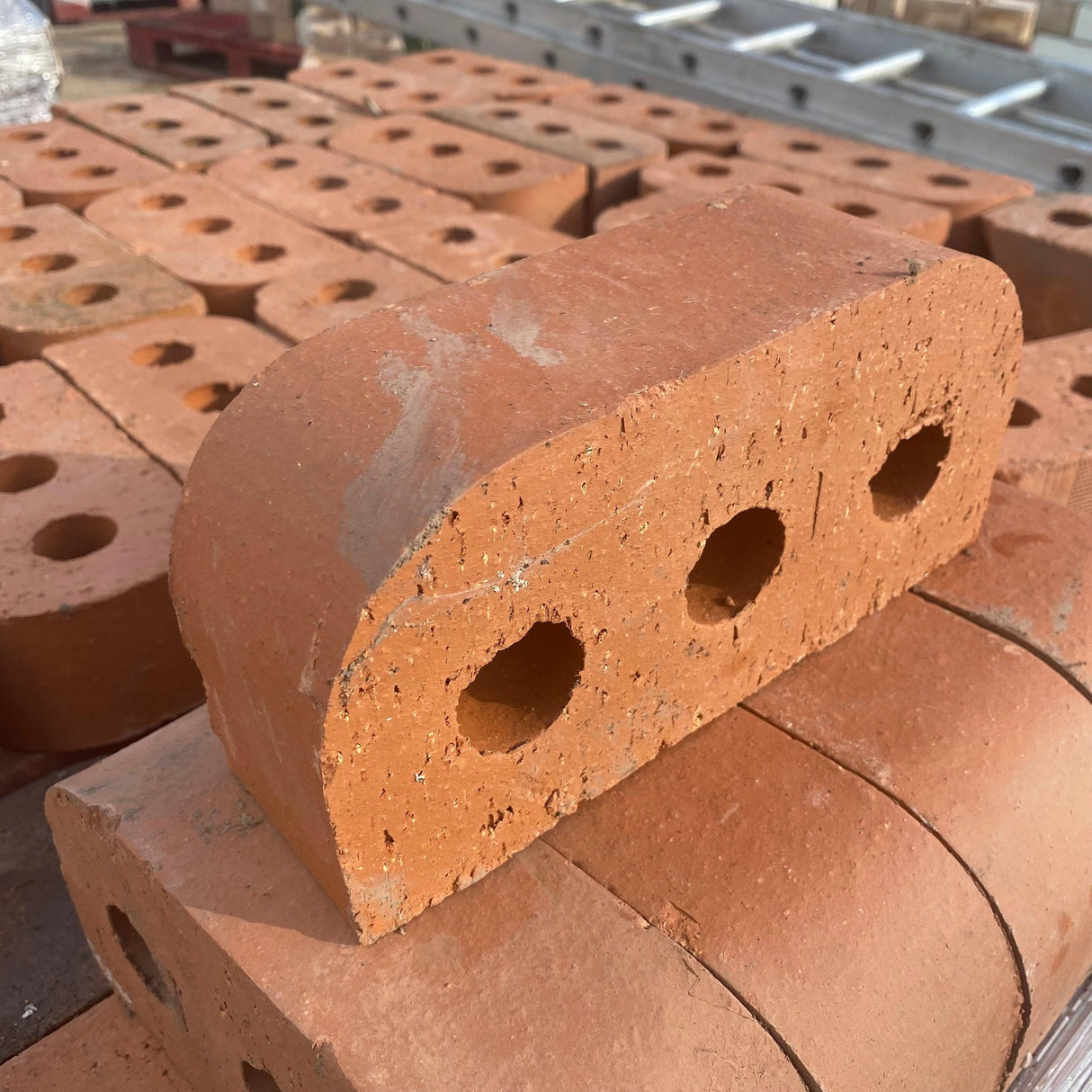 65mm Engineering Red Double Bullnose Bricks - Per Brick - Reclaimed Brick Company