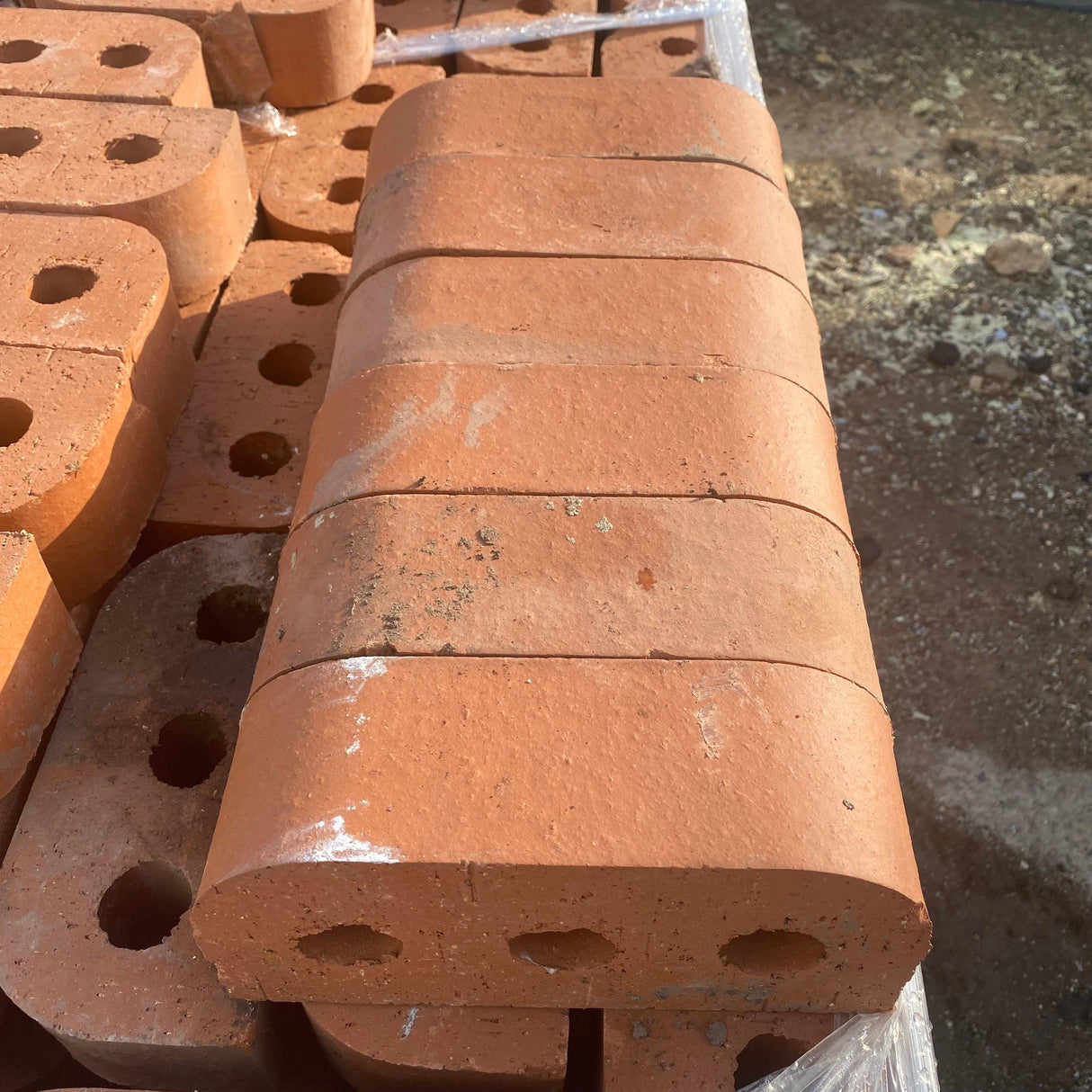 65mm Engineering Red Double Bullnose Bricks - Per Brick - Reclaimed Brick Company