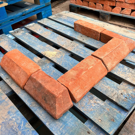 65mm Handmade Plinth External Return (Left Hand) Brick PL7.1 - Reclaimed Brick Company