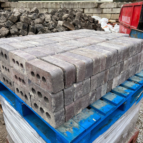 Reclaimed 65mm Staffordshire Blue Double Cant Coping Brick - Reclaimed Brick Company