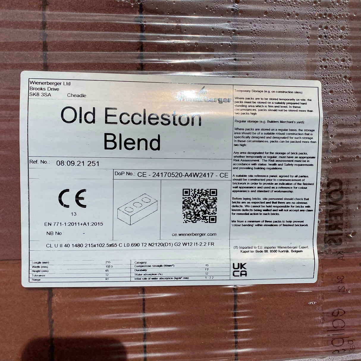 65mm Wienerberger Old Eccleston Blend Red Facing Bricks | Pack of 416 | Free Delivery - Reclaimed Brick Company