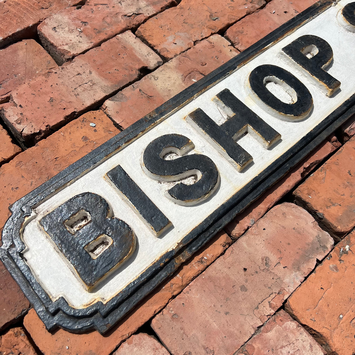 Original Cast Iron ‘Bishop St’ Street Sign