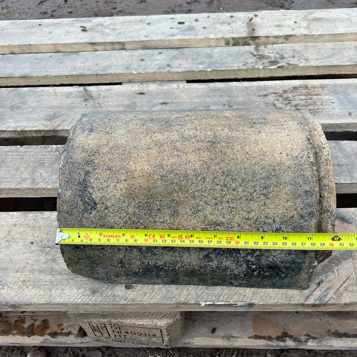 Reclaimed Buff Half Round Clay Roof Ridge Tile