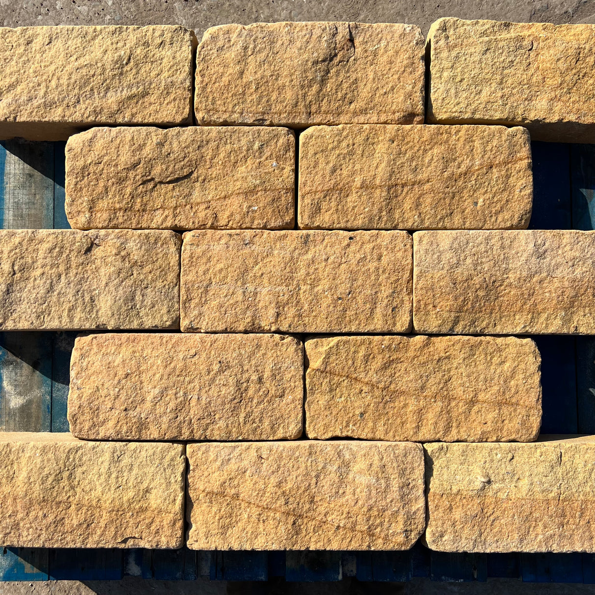 180mm Britannia Buff Tumbled Sandstone Building Stone - Per SQM