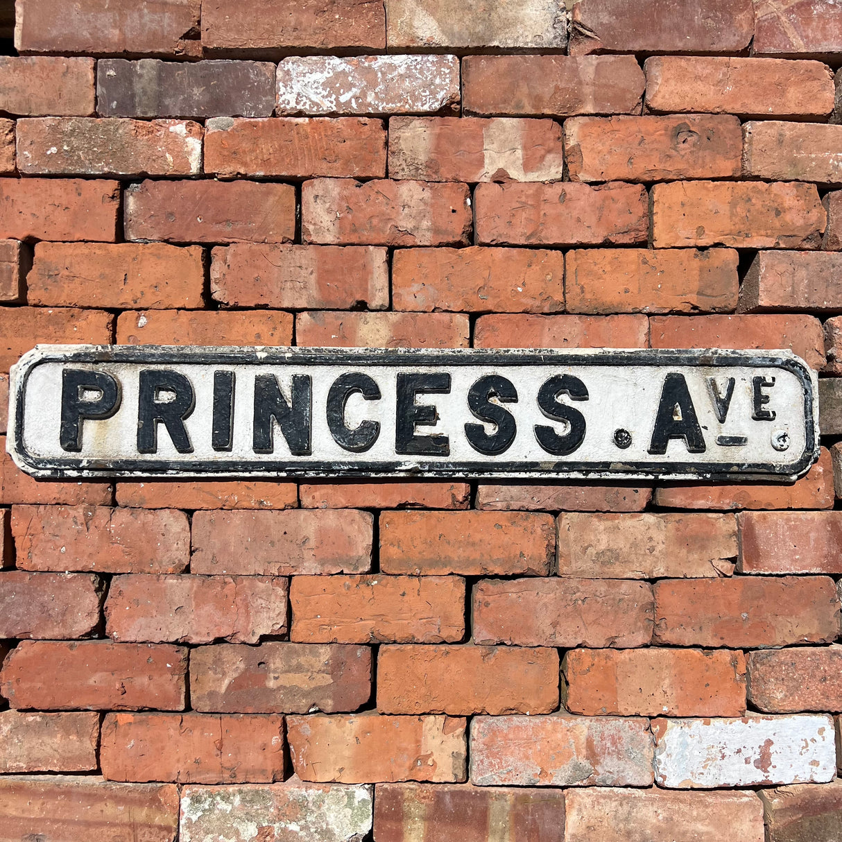 Original Cast Iron ‘Princess Ave’ Sign