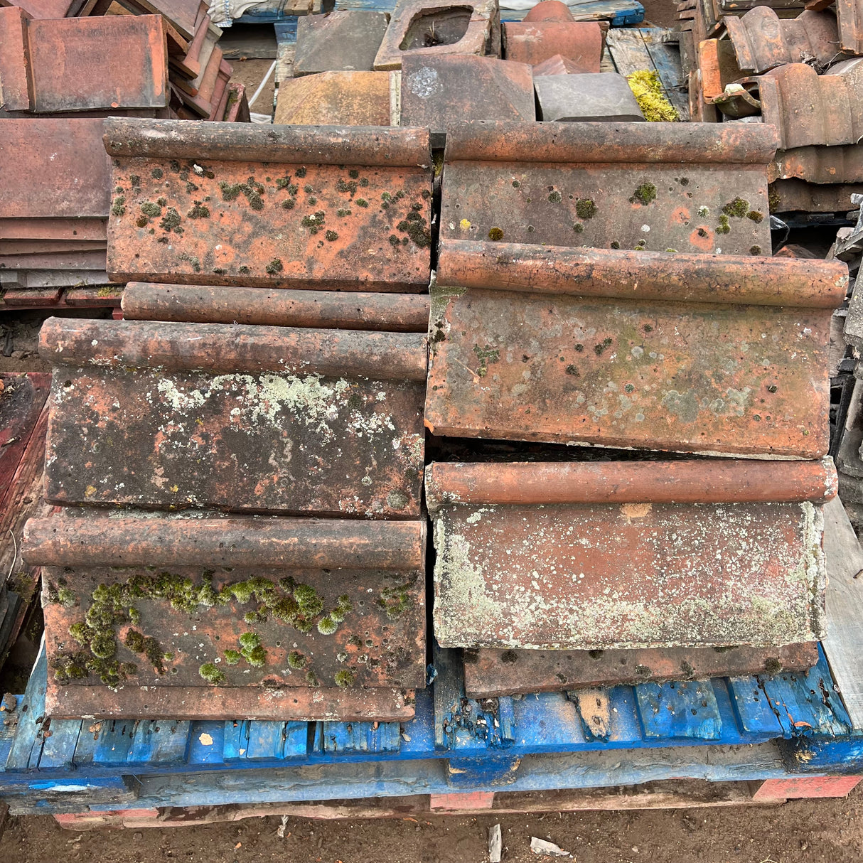 Reclaimed Red Roll Top Clay Triangle Roof Ridge Tiles - 110 Degree