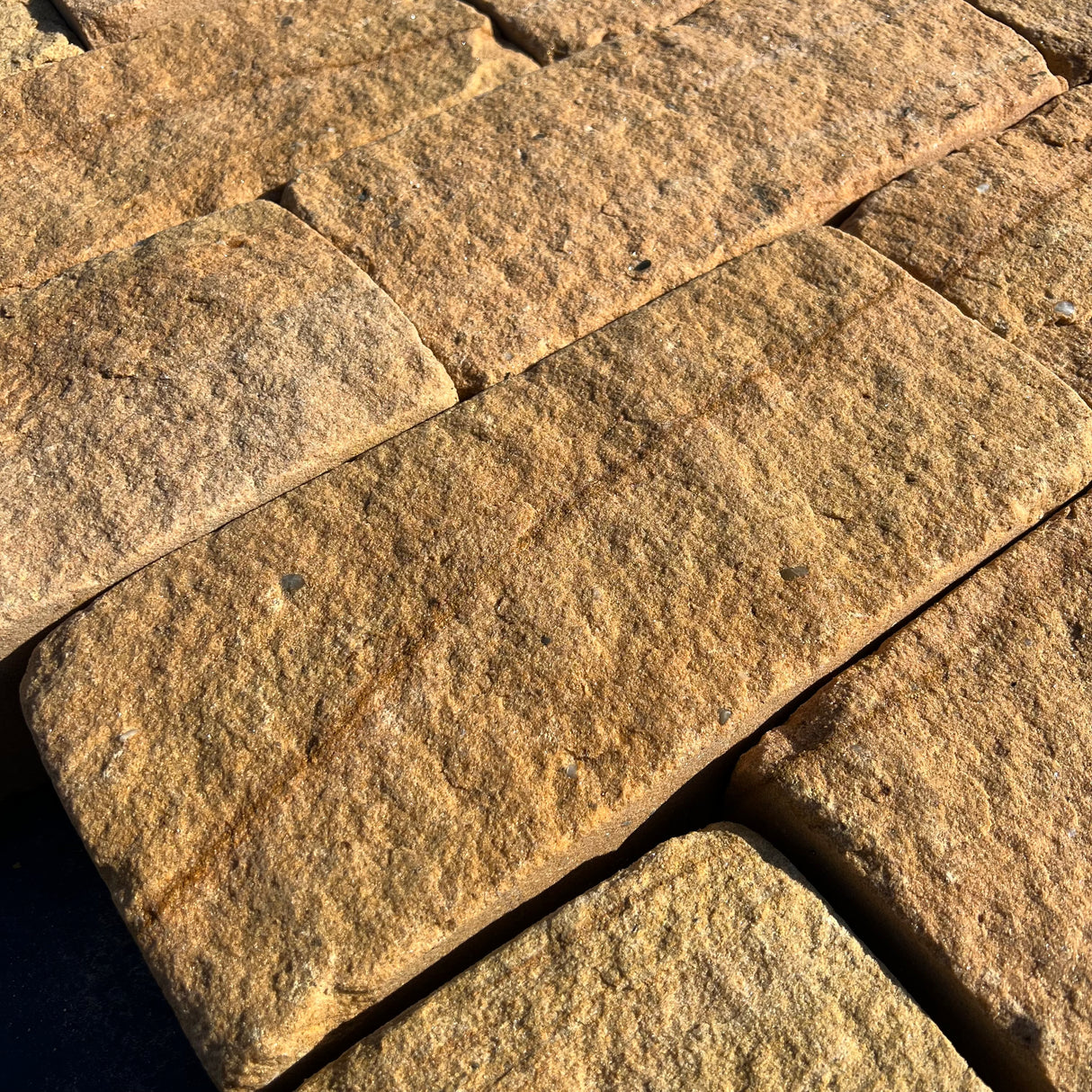 180mm Britannia Buff Tumbled Sandstone Building Stone - Per SQM