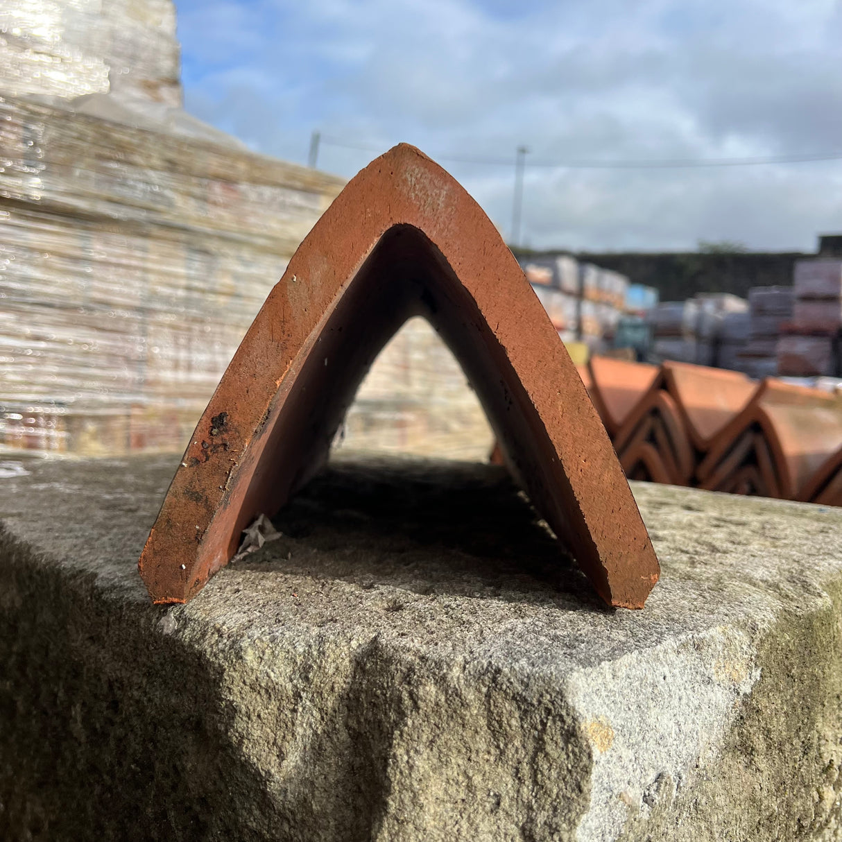 Reclaimed Saddle Back Roof Ridge Tiles - Job Lot of 80