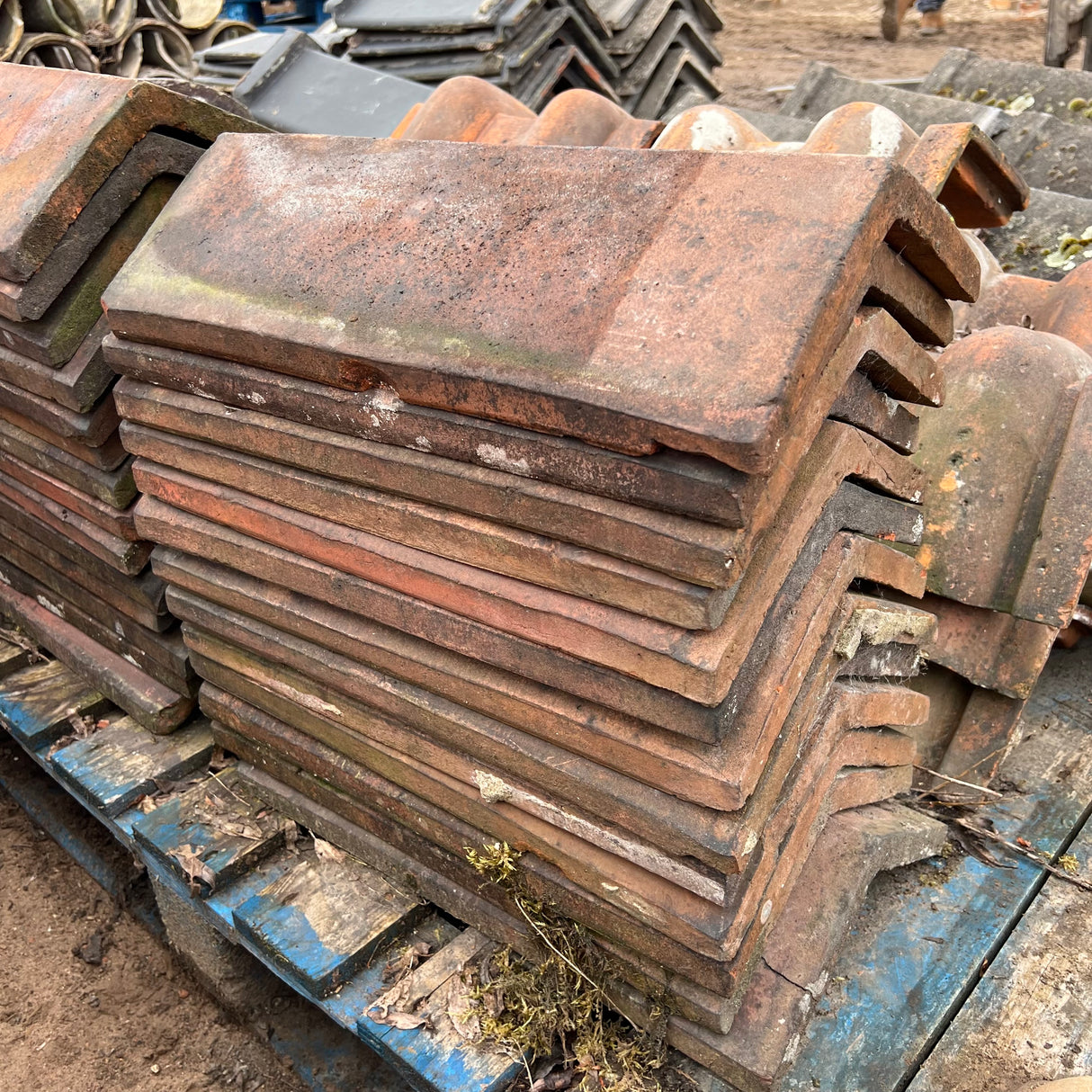 Reclaimed Brindle Triangle Clay Roof Ridge Tile - 115 Degree