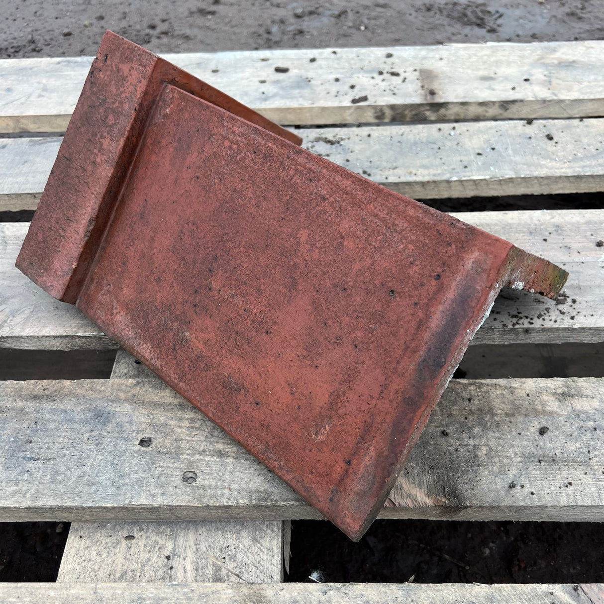Reclaimed Red Triangle 12" Clay Roof Ridge Tile - 90 Degree