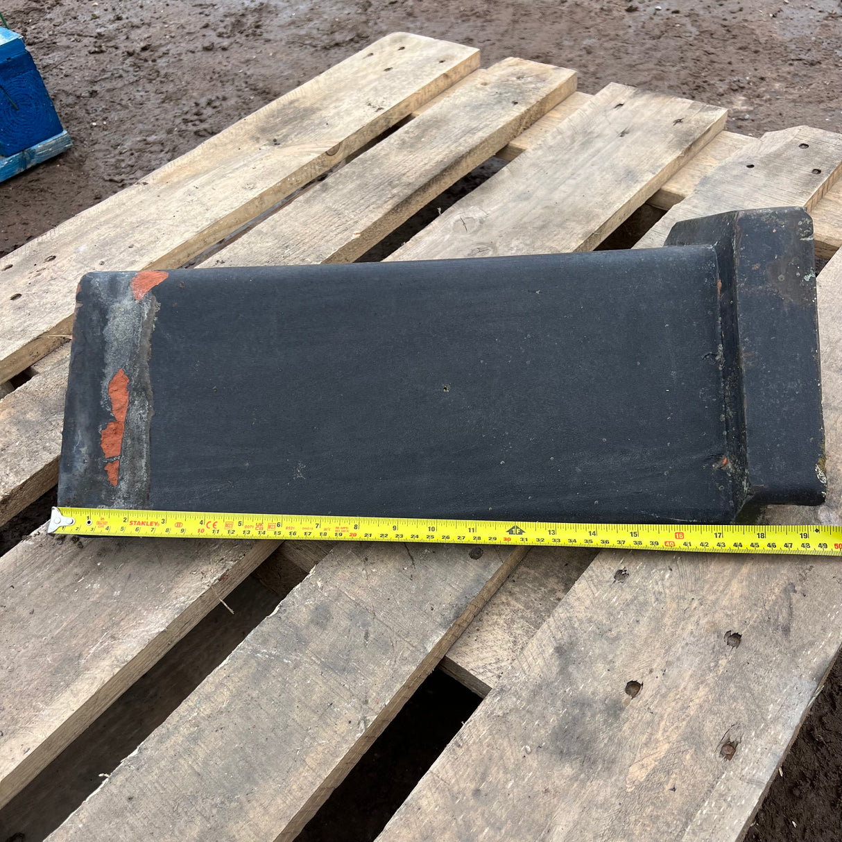 Reclaimed Smooth Blue Clay Roof Ridge Tiles - 110 Degree