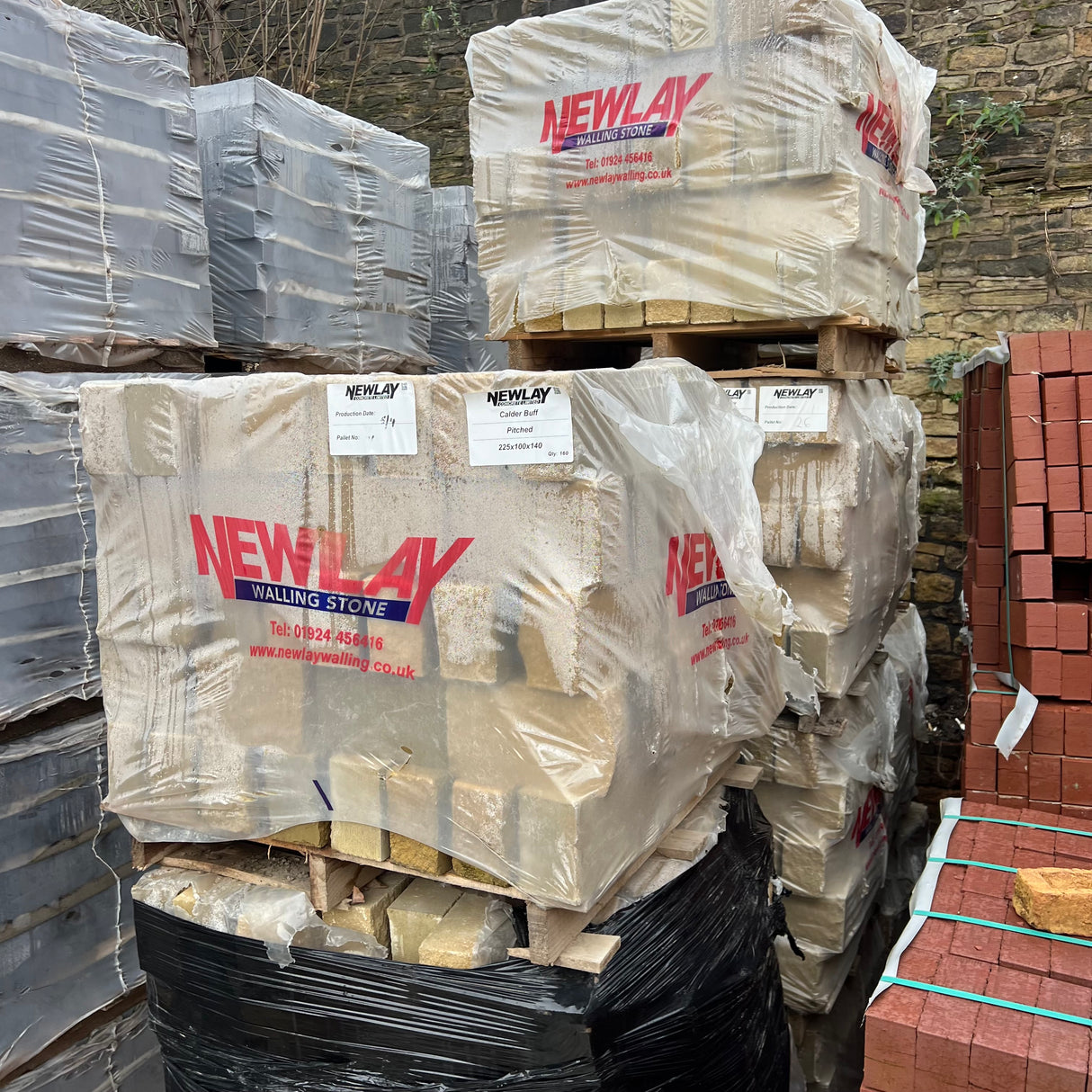 Newlay Calder Buff Pitched Walling Stone - Per Pack