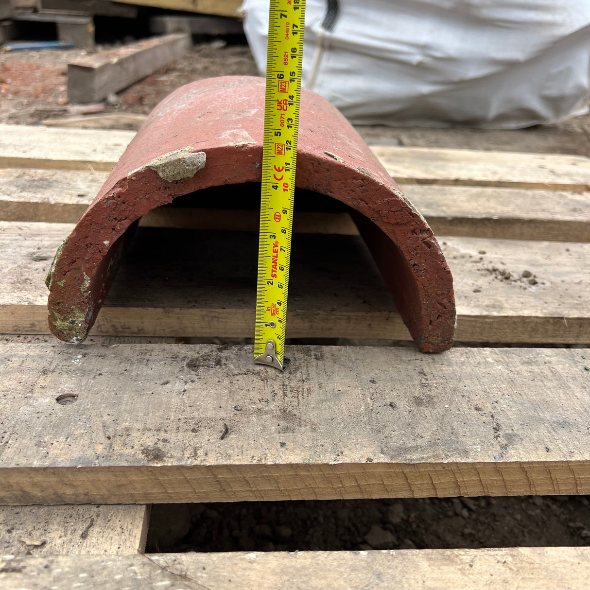Reclaimed Red Half Round Roof Ridge Tile Cap End