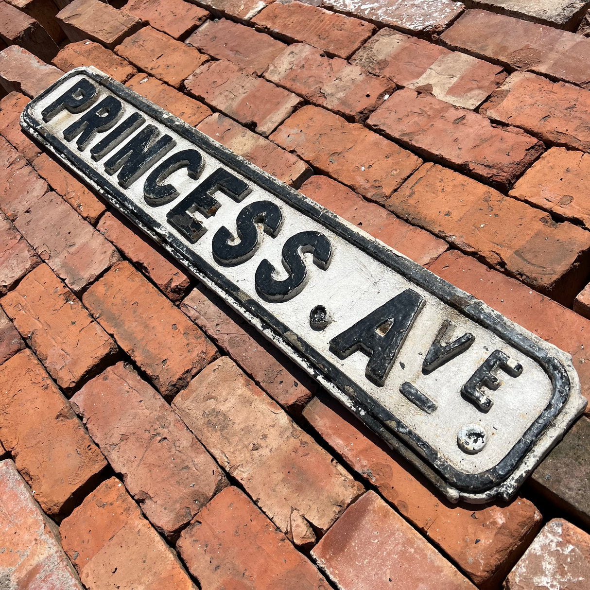 Original Cast Iron ‘Princess Ave’ Sign