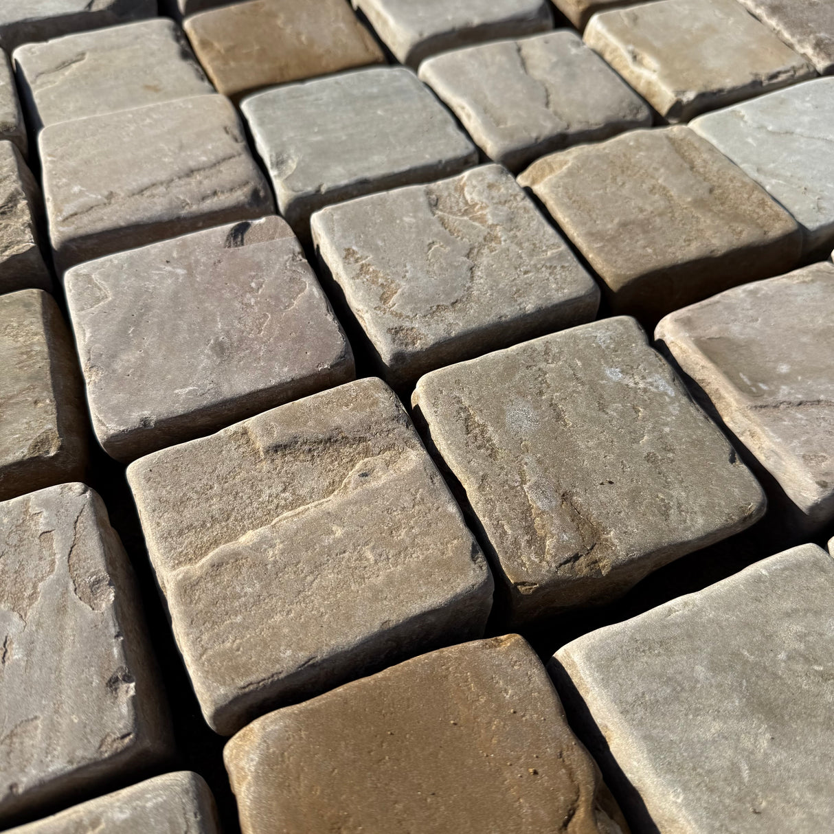 Sandstone Tumbled 100 x 100 Cobbles - Per SQM