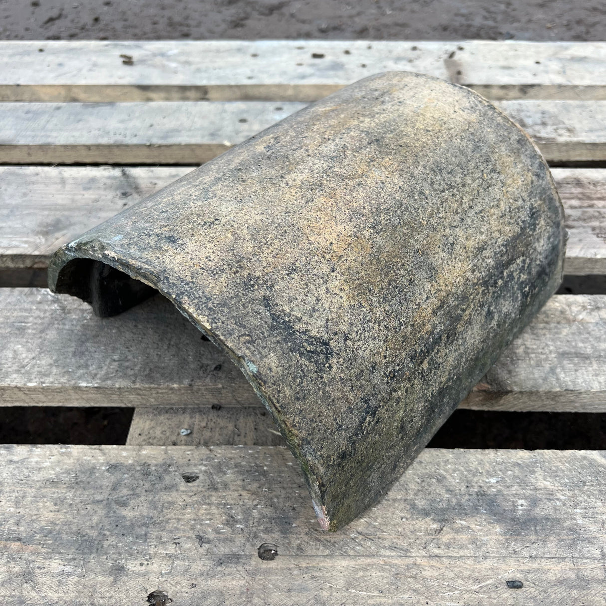 Reclaimed Buff Half Round Clay Roof Ridge Tile