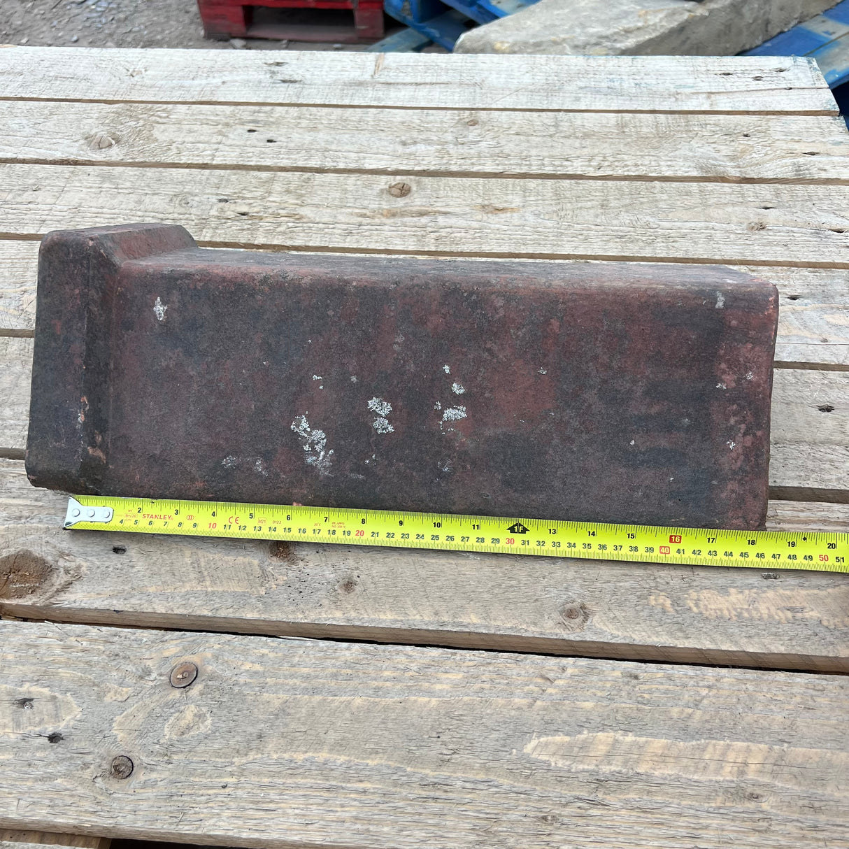 Reclaimed 18" Terracotta Red Triangle Capped Clay Roof Ridge Tile - 110 Degree