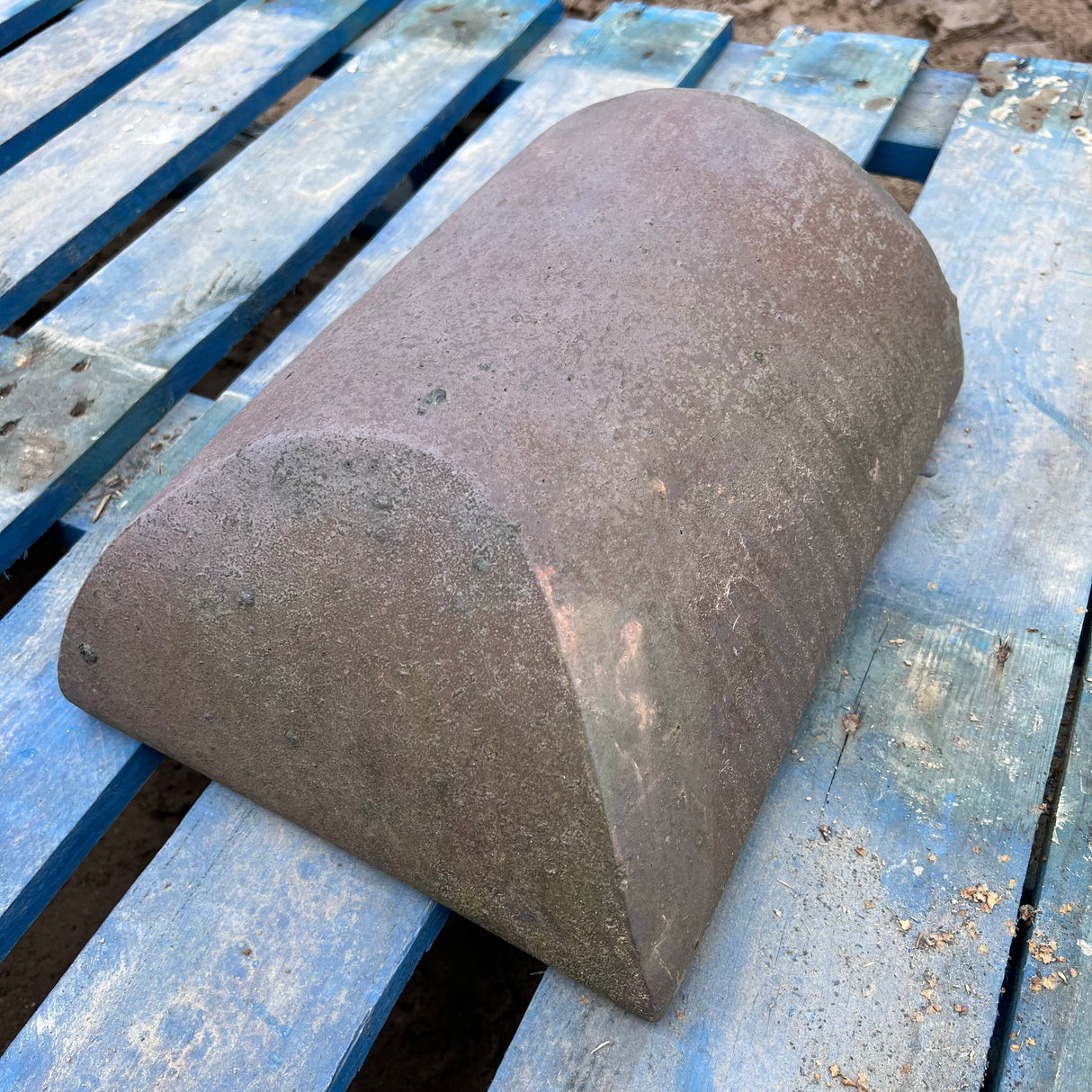 Reclaimed Staffordshire Blue Half Round Roof Ridge Tile Cap End