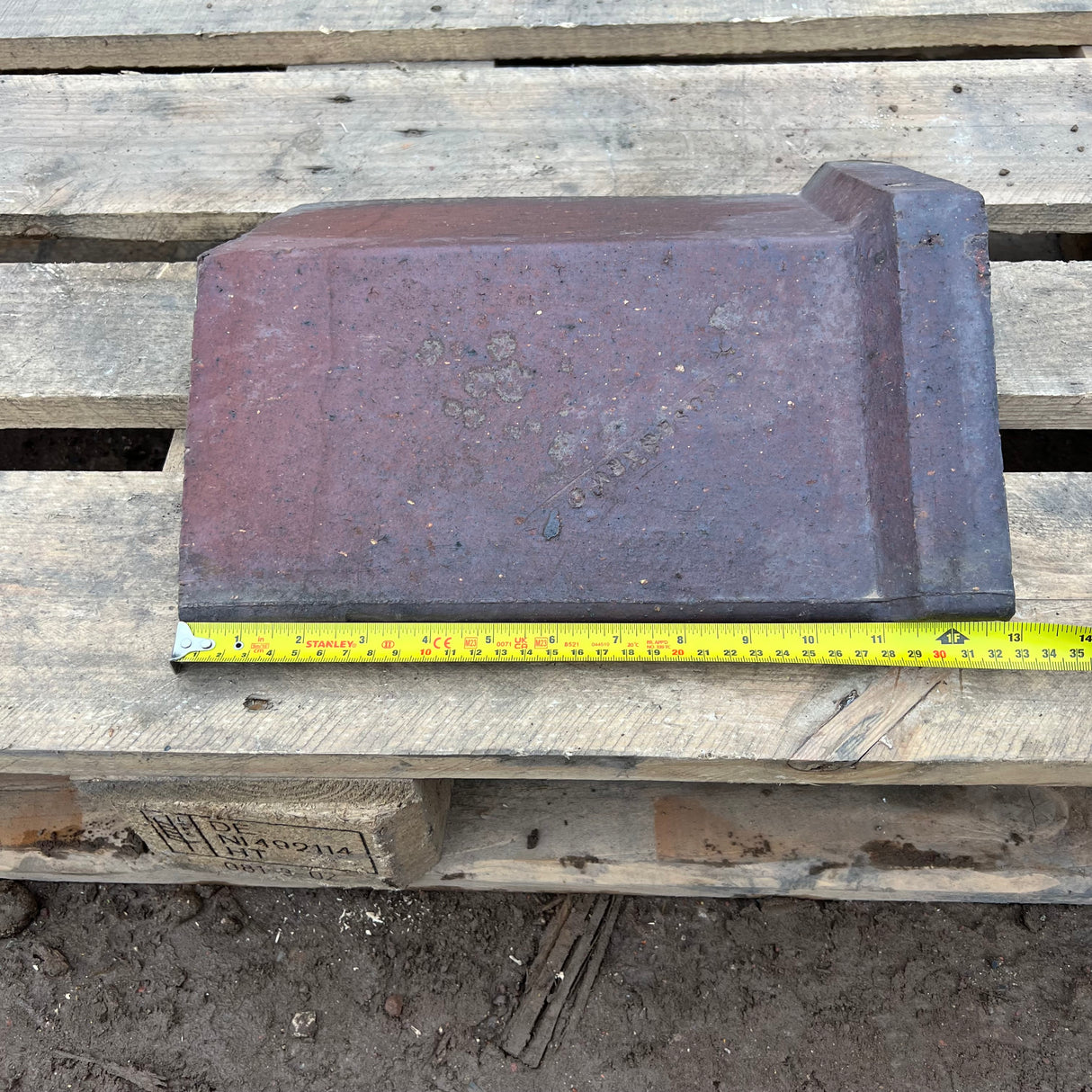 Reclaimed Brindle Blue 12" Triangle Clay Roof Ridge Tile - 125 Degree