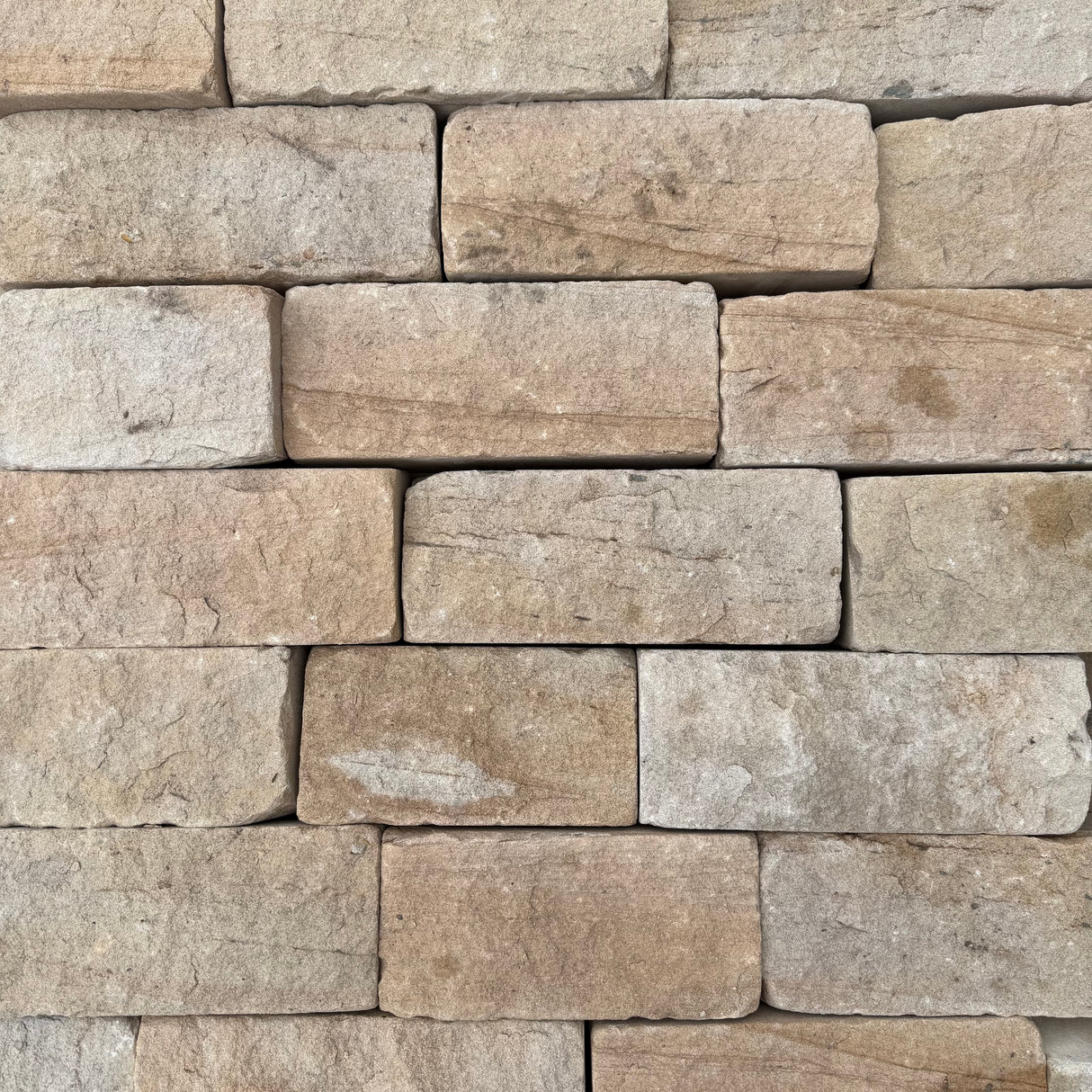 140mm Britannia Buff Tumbled Sandstone Building Stone - Per SQM