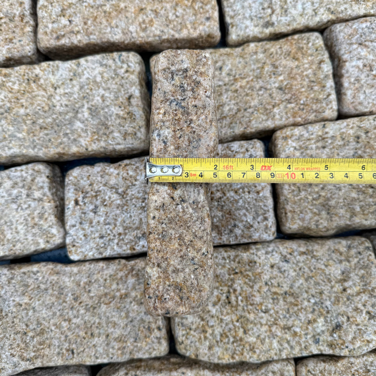 Gold Tumbled Granite Cobble Setts - 200mm x 100mm - Per SQM