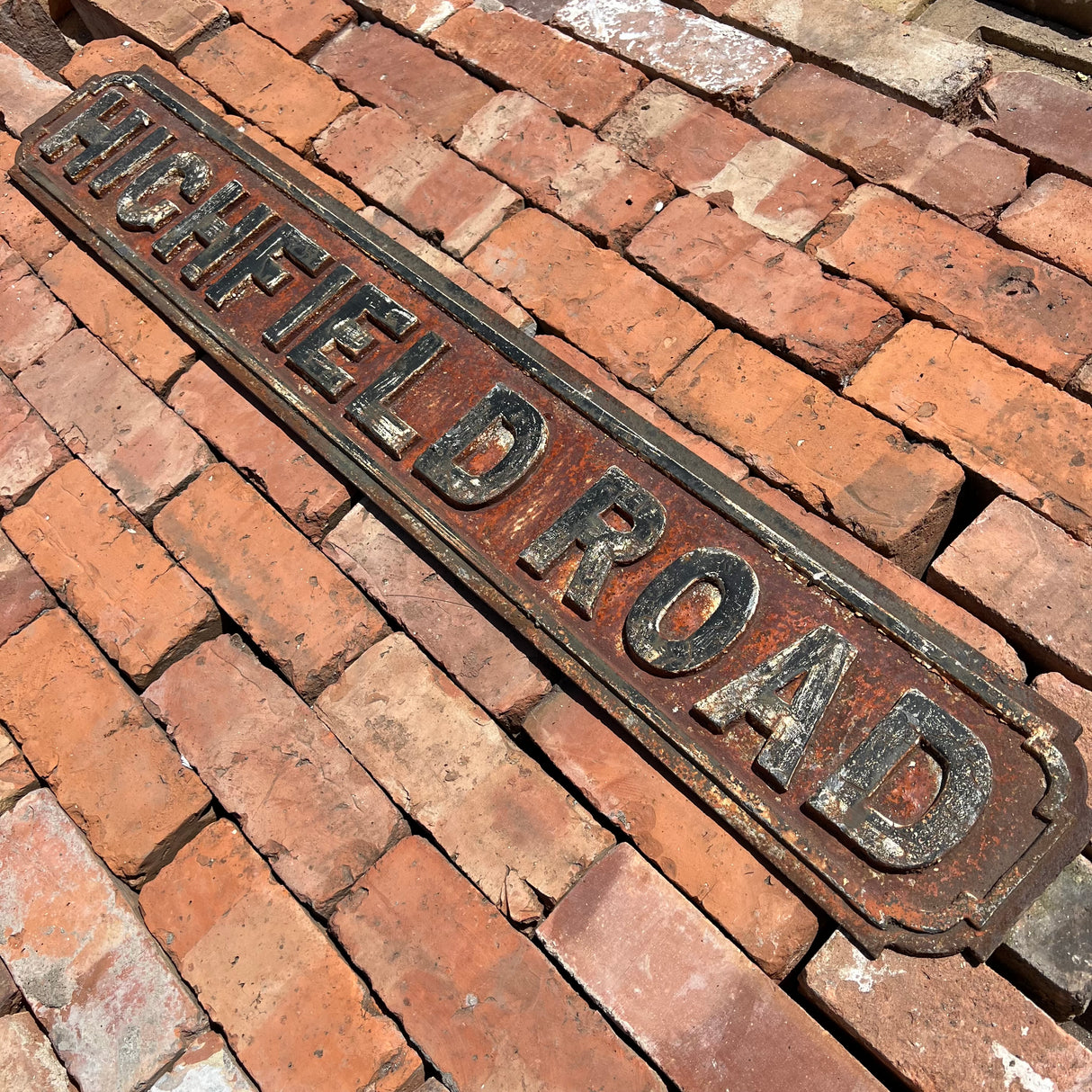 Original Cast Iron ‘Highfield Road’ Street Sign