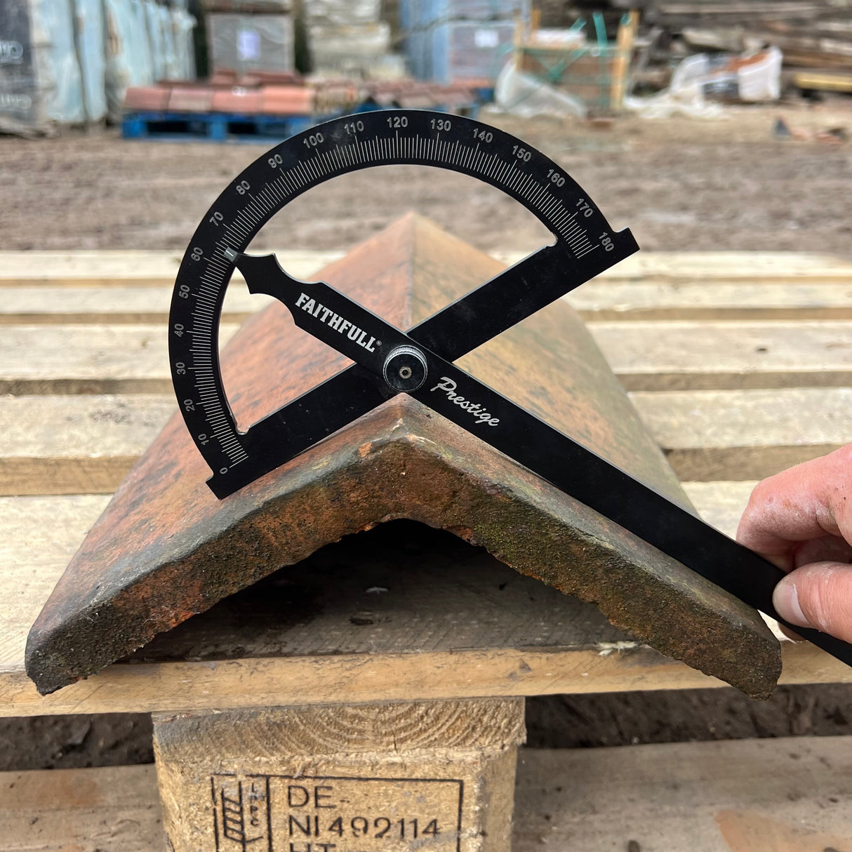 Reclaimed Brindle Triangle Clay Roof Ridge Tile - 115 Degree