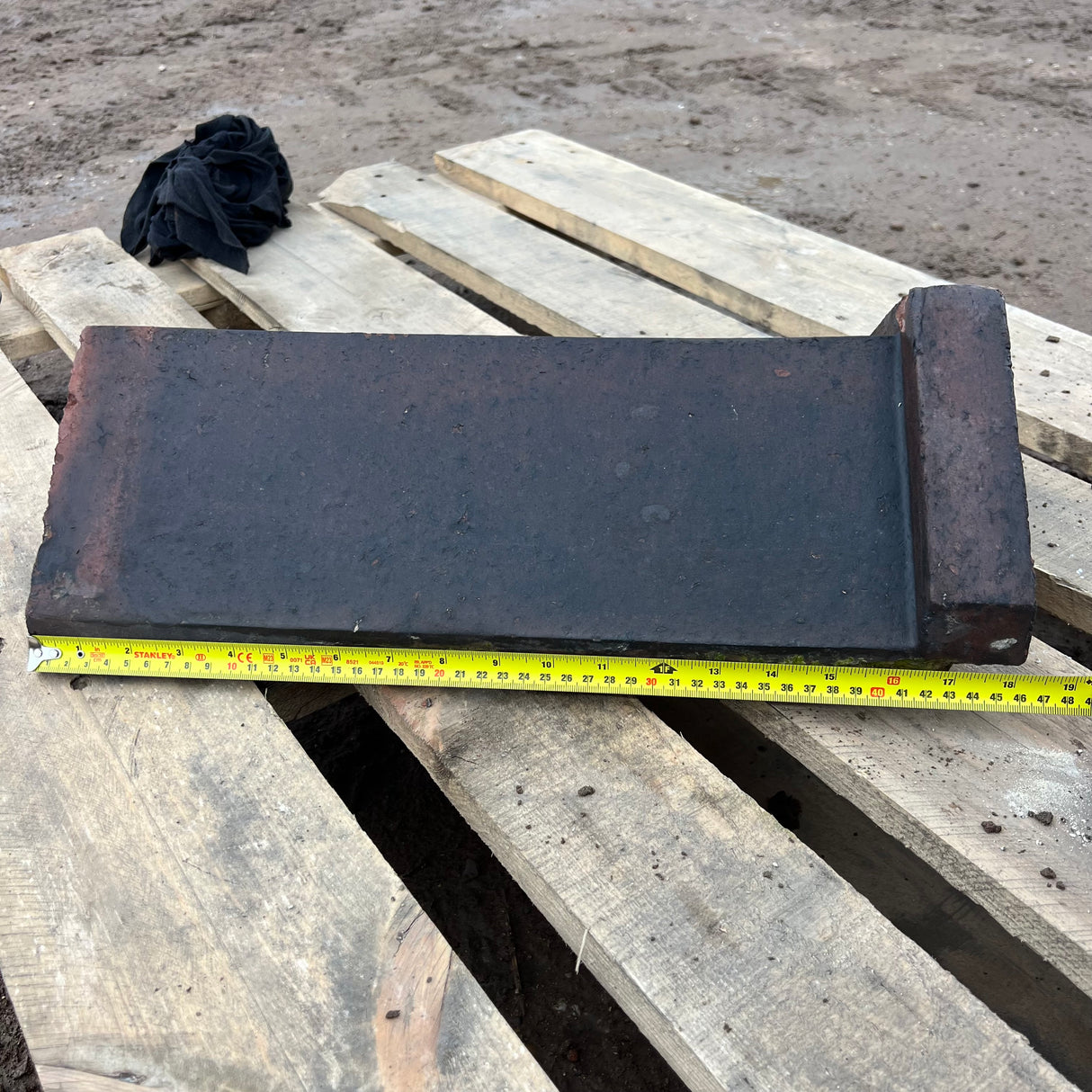 Reclaimed Weathered Red 18" Triangle Clay Roof Ridge Tile - 110 Degree