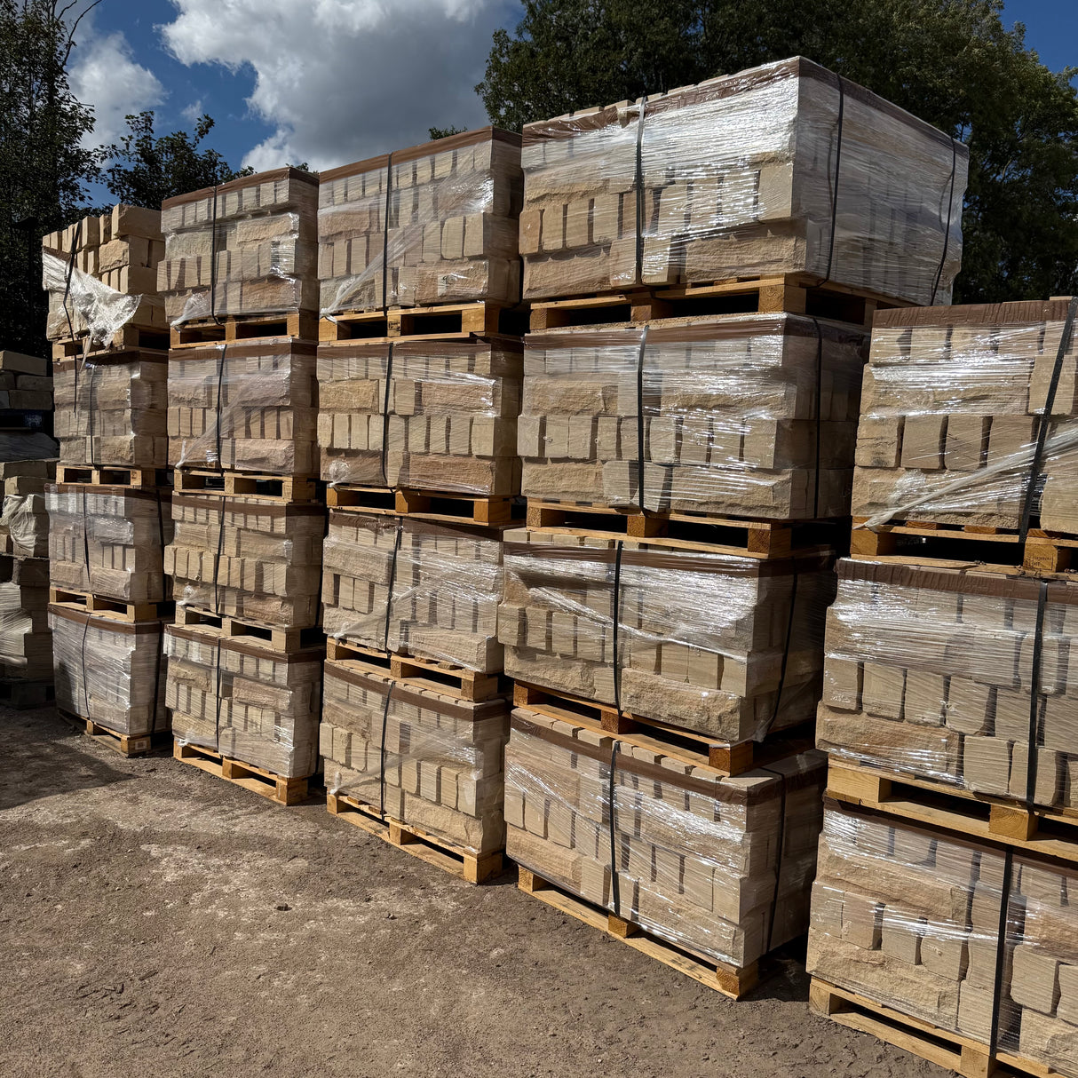 140mm Pitched Face Sandstone Building Stone - Per SQM