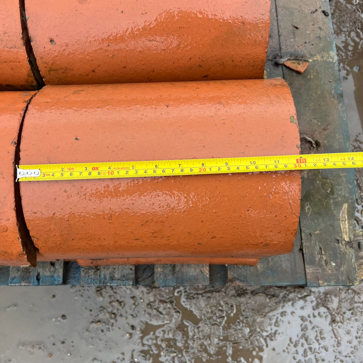 Reclaimed Orange Half Moon Roof Ridge Tiles - Job Lot