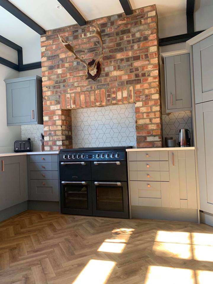 Brick Slip Kitchen Feature Wall in Glasgow