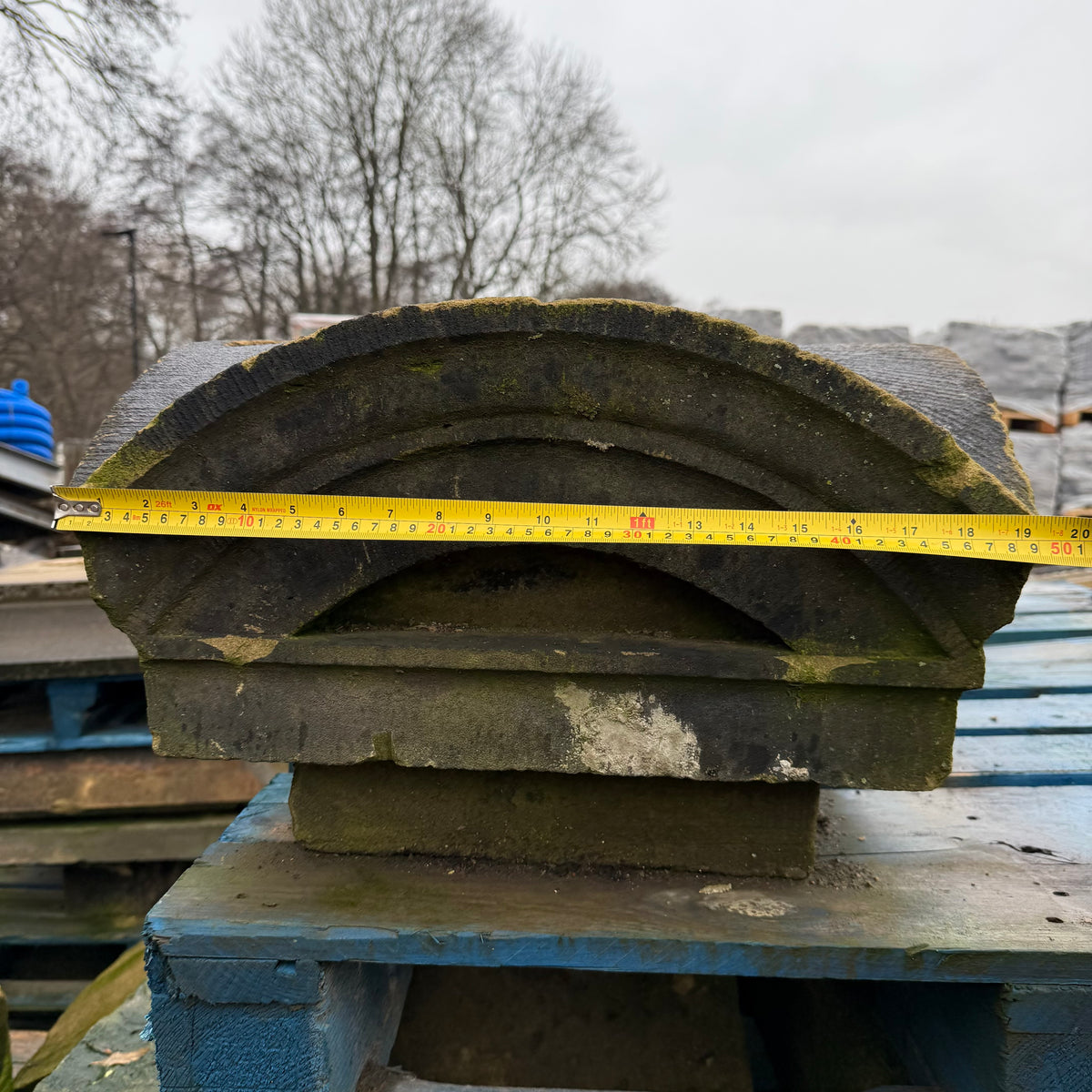 Reclaimed Stone Pillar Caps - Pair