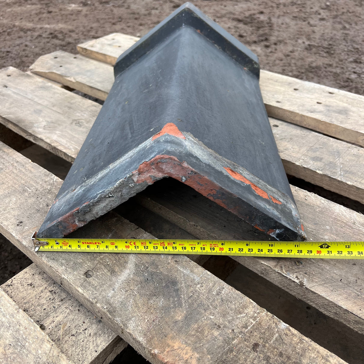 Reclaimed Smooth Blue Clay Roof Ridge Tiles - 110 Degree