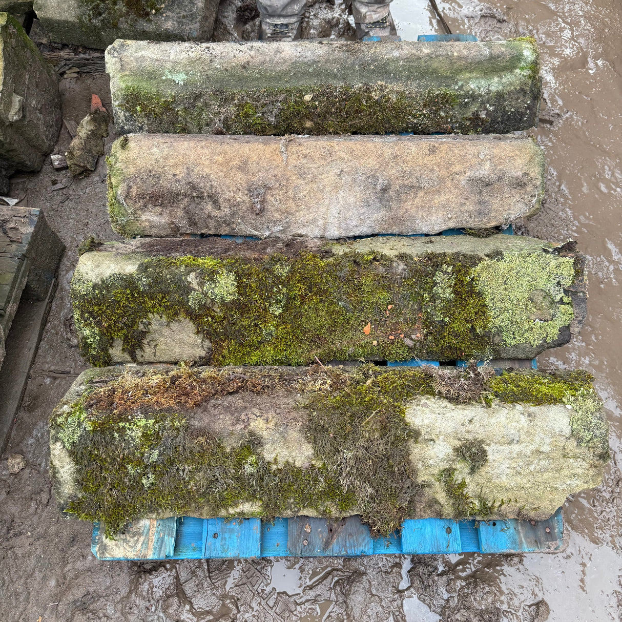 Reclaimed Yorkshire Stone Roof Ridge Tiles - Job Lot