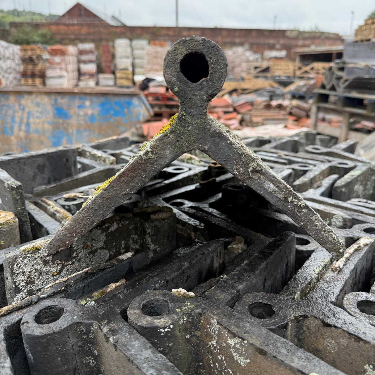 Reclaimed Weathered Blue Roll Top Clay Roof Ridge Tiles - 110 Degree