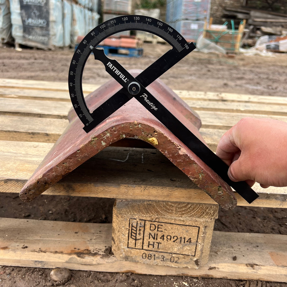 Reclaimed Brindle Blue Hogs Back Clay Roof Ridge Tile