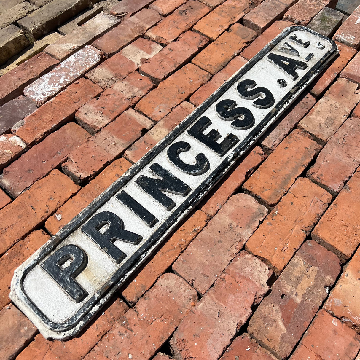 Original Cast Iron ‘Princess Ave’ Sign