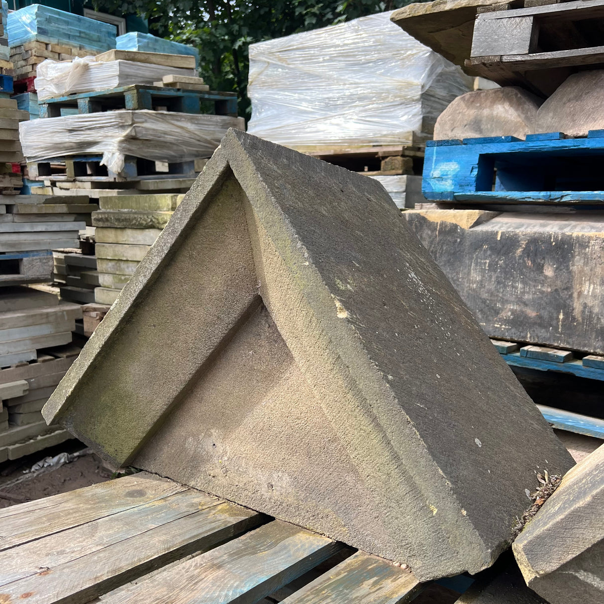 Reclaimed Natural Stone Water Table Triangle