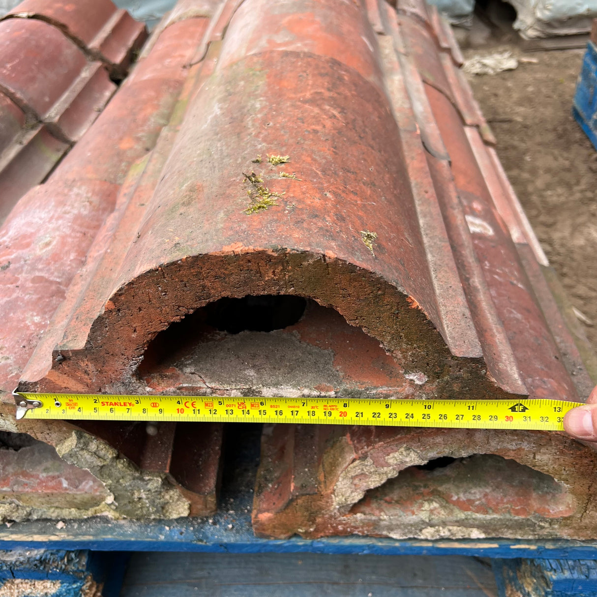 Reclaimed Terracotta Red Wall Coping Brick - Job Lot of 16ft