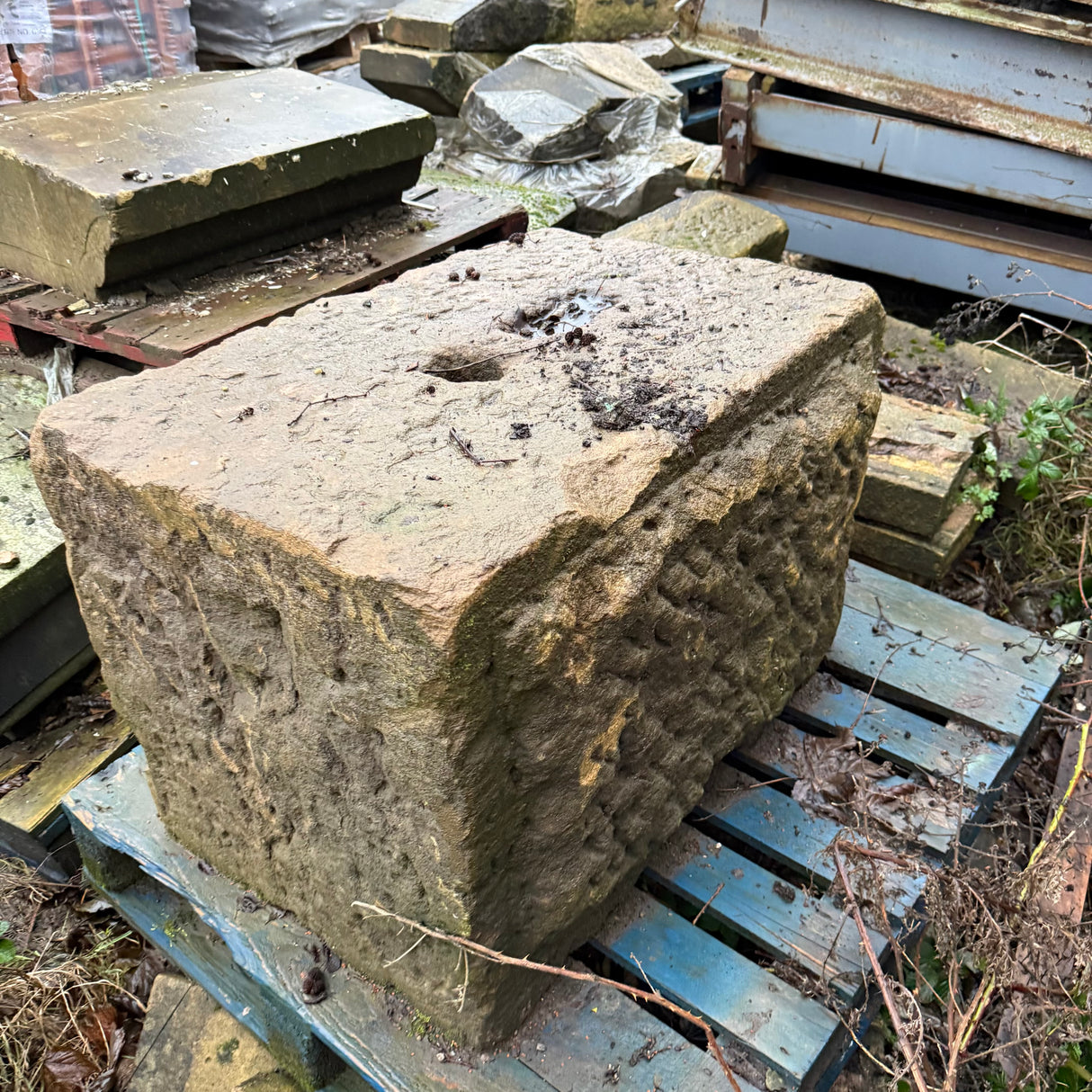 Reclaimed Stone Statue Plinth